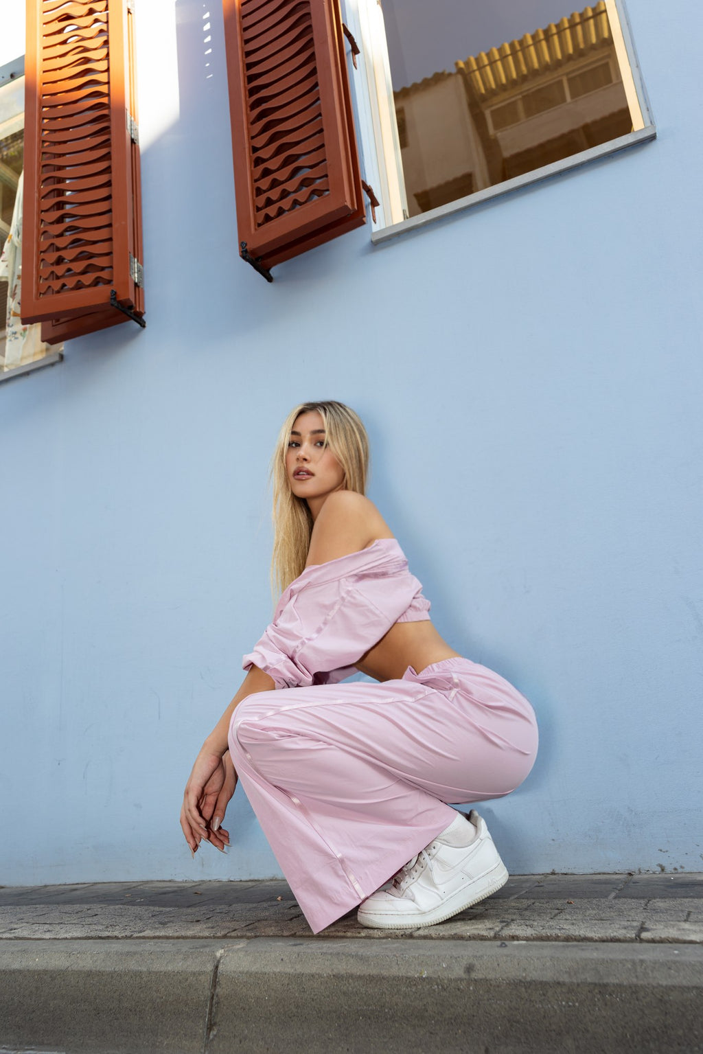 Off-Duty Track Set — Light Pink, editorial